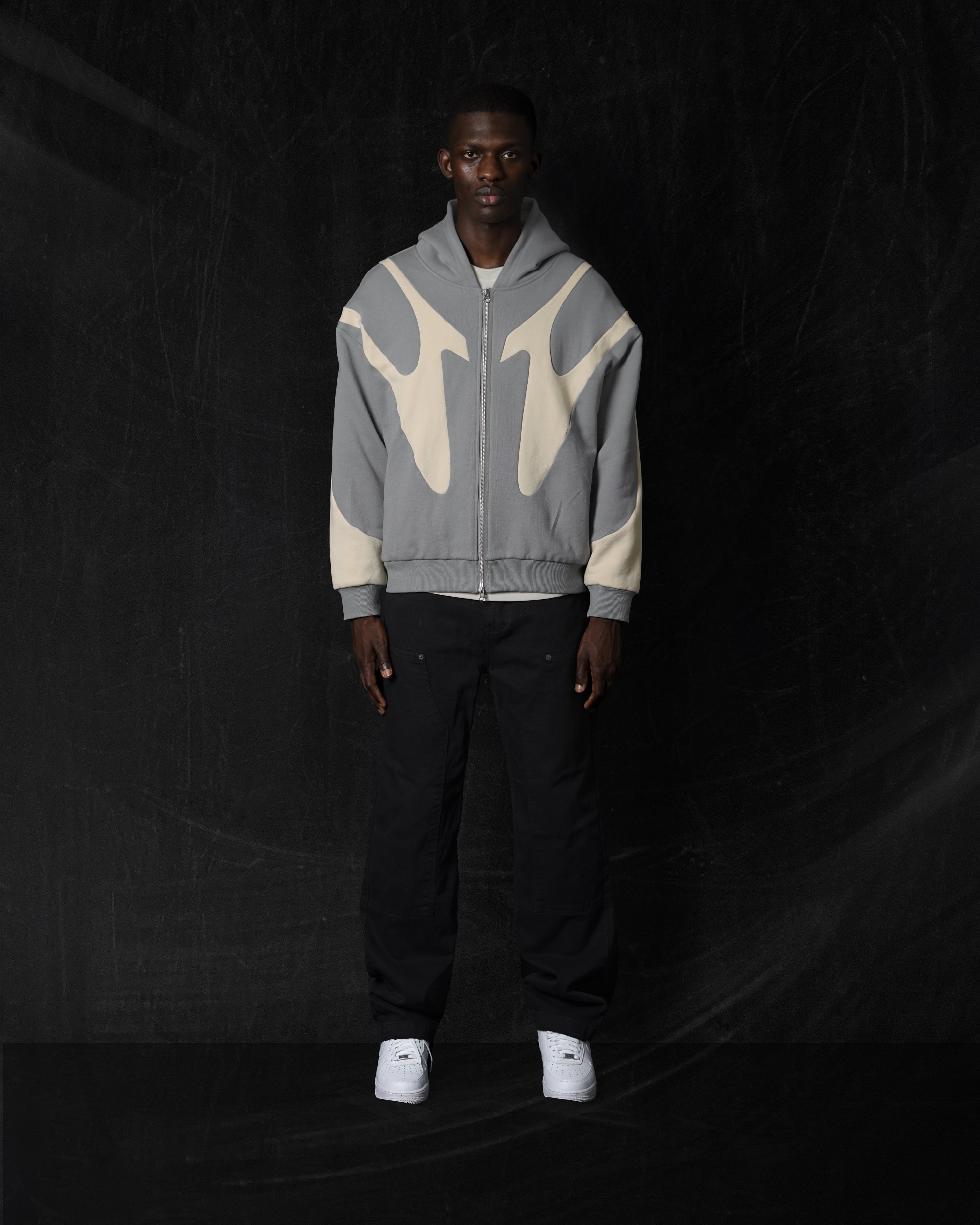 007. Night Lab Fuse Hoodie - Grey/Light Cream – nl25h