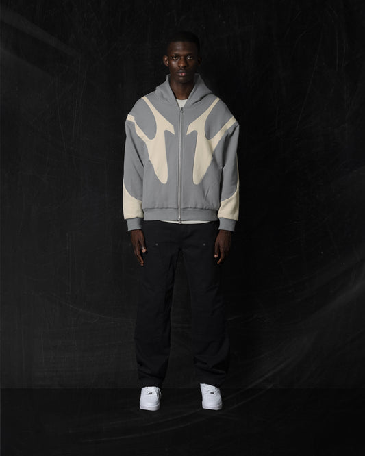 007. Night Lab Fuse Hoodie - Grey/Light Cream