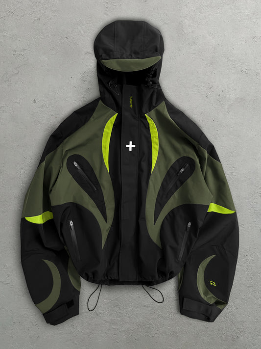 000. OCTO Shell Jacket v2 Olive/Neon