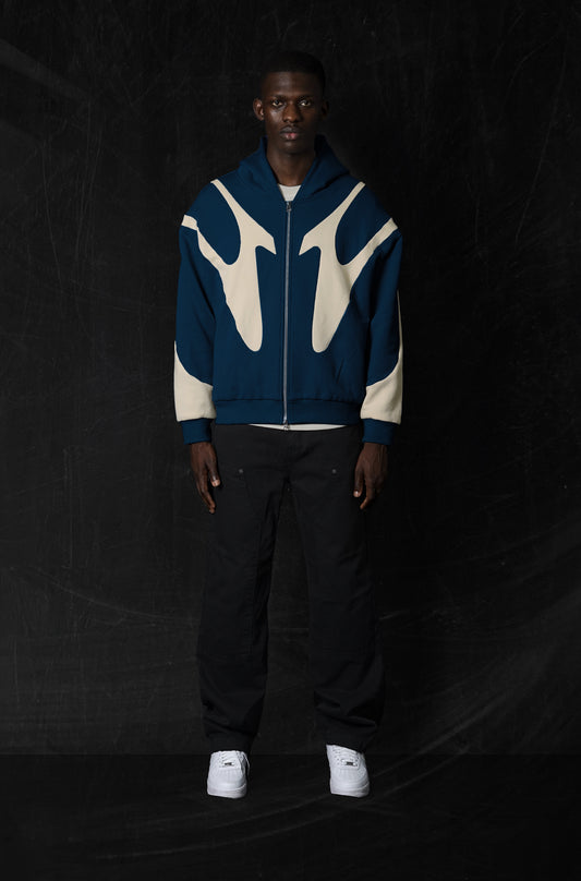 008.Night Lab Fuse Hoodie - Navy/Cream