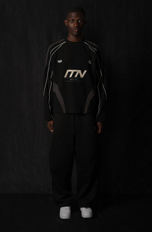 014. ITN Waffle Long Sleeve - Black