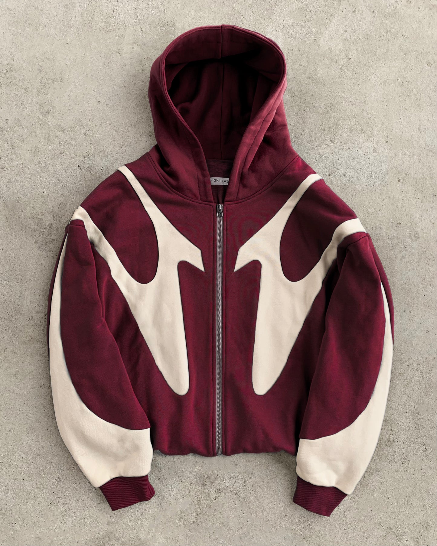 012.Night Lab Fuse Hoodie - Maroon/Cream