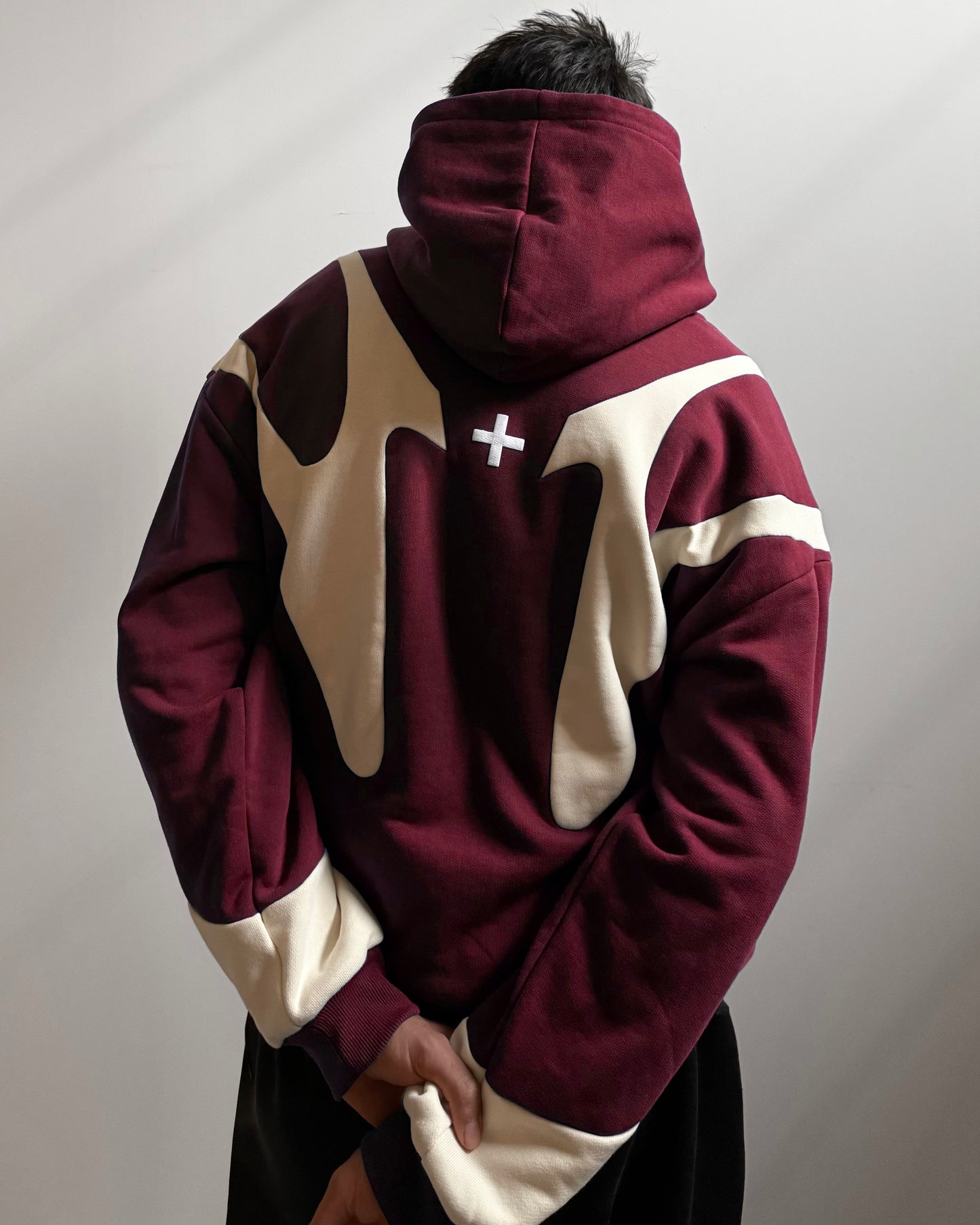 012.Night Lab Fuse Hoodie - Maroon/Cream