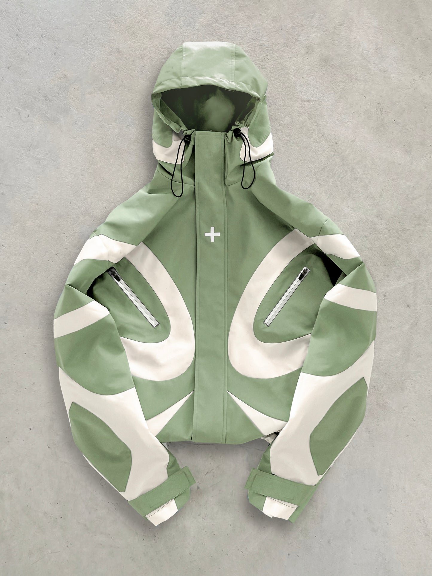 001. OCTO Shell Jacket Green/Cream (PRE-ORDER)