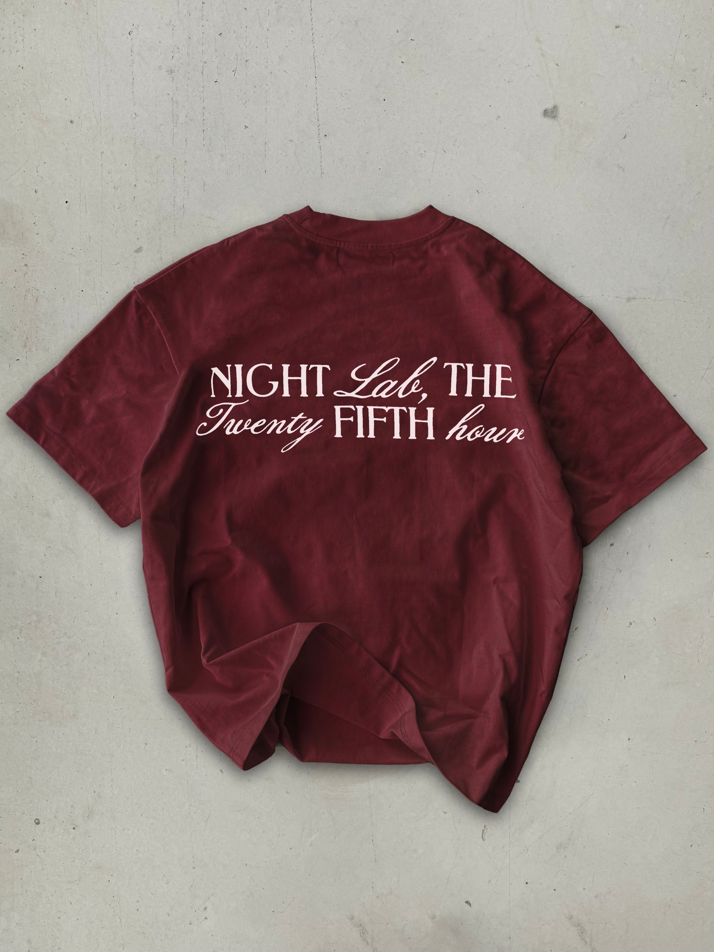002. 25th Hour Heavyweight Tee Maroon