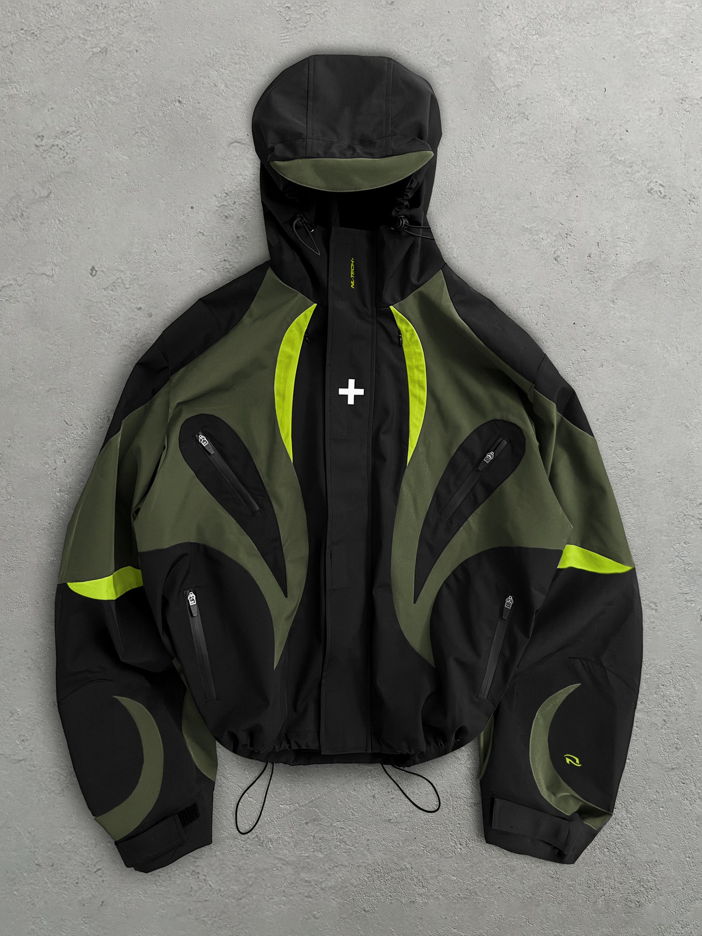000. OCTO Shell Jacket v2 Olive/Neon