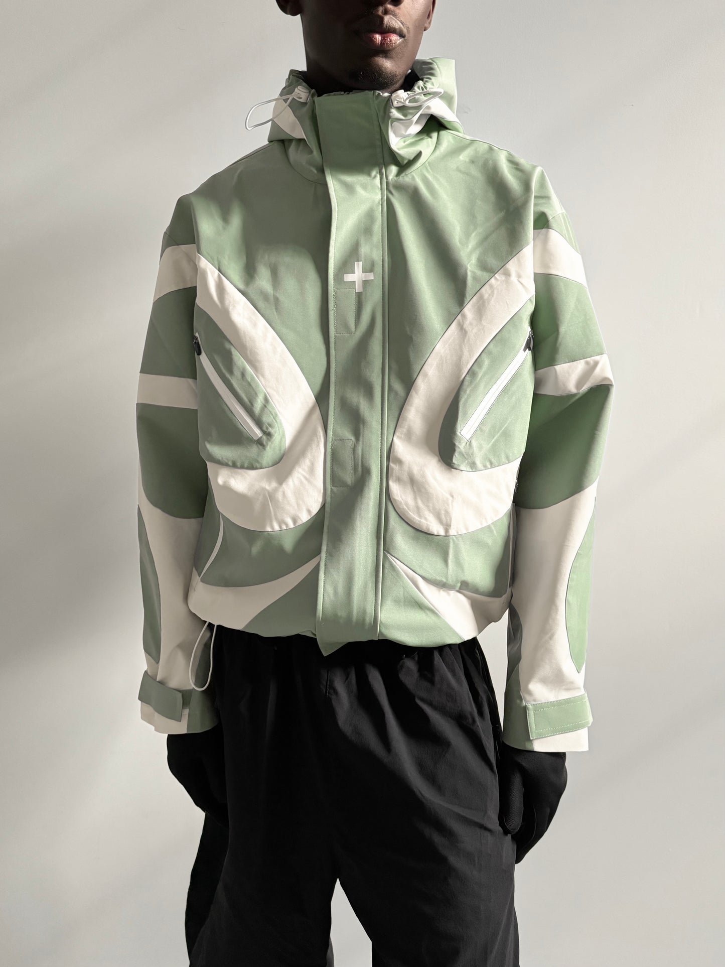 001. OCTO Shell Jacket Green/Cream (PRE-ORDER)