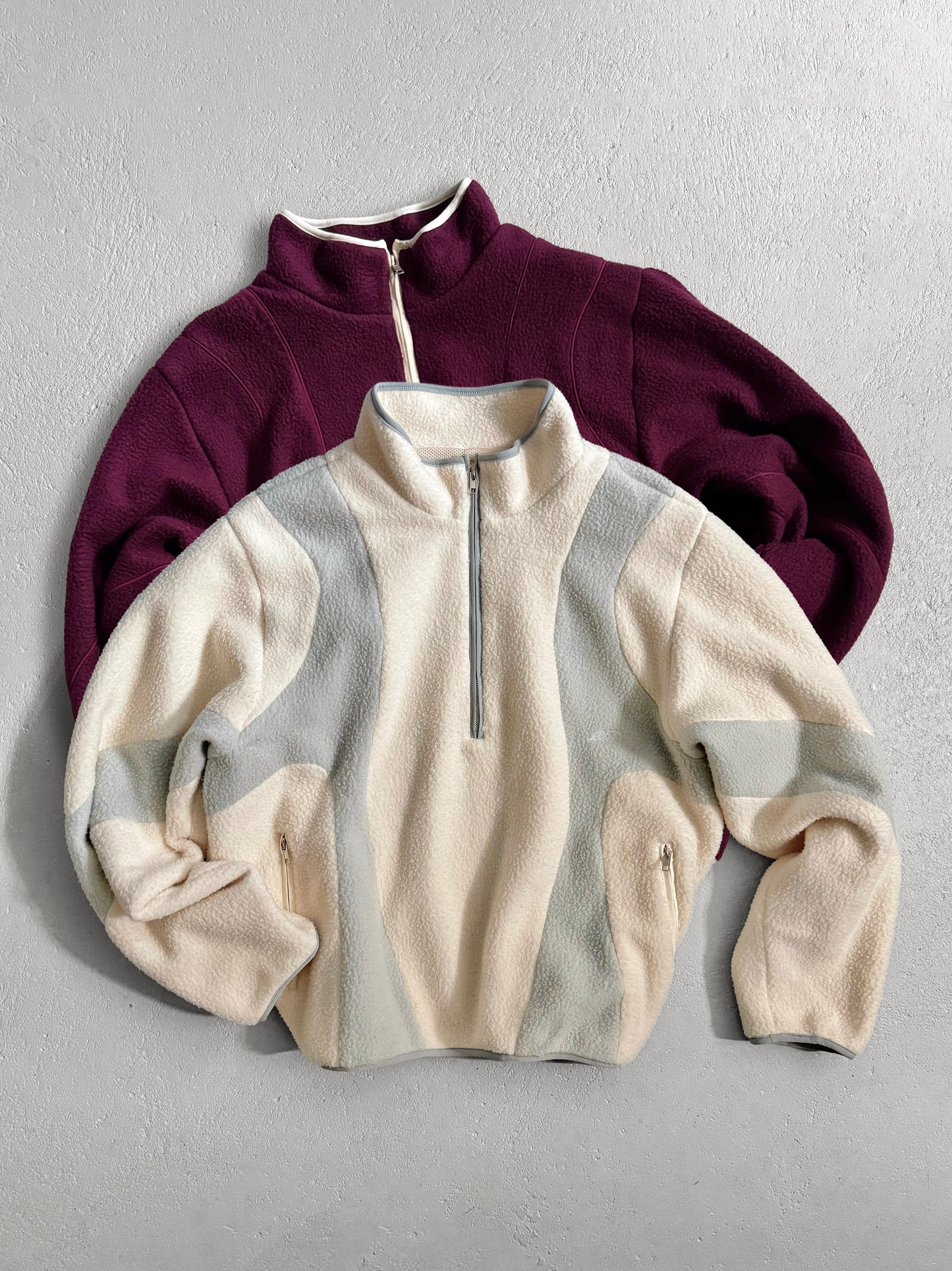 005. Night Lab Spring Fleece - Cream/Grey