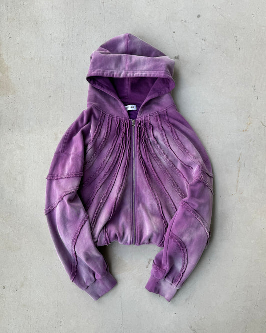 02. Night Lab Fray Hoodie - Washed Purple